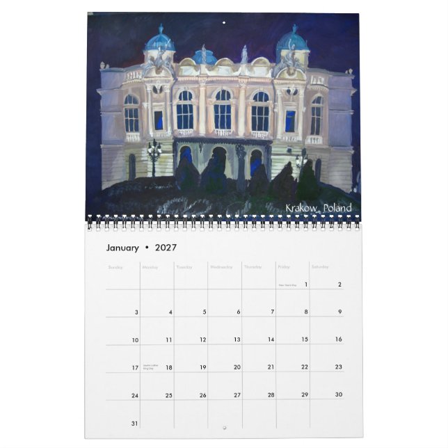 Calendario Pinturas de la arquitectura europea (Jan 2027)