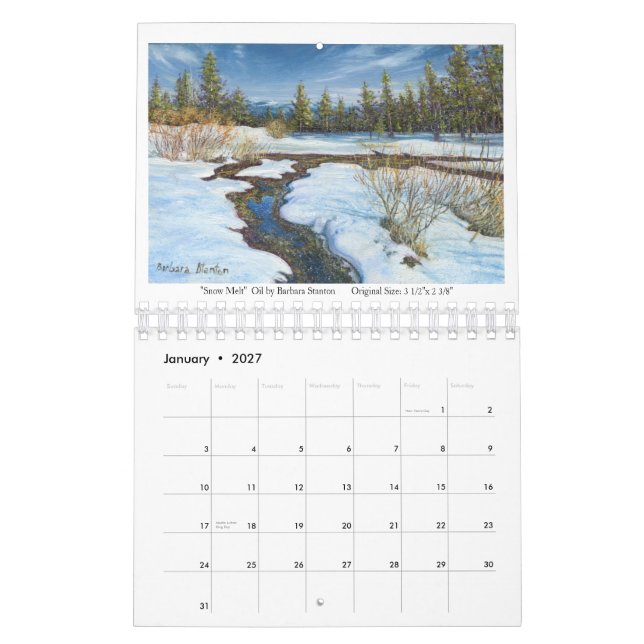 Calendario Pinturas en miniatura de Barbara Stanton Calender (Jan 2027)