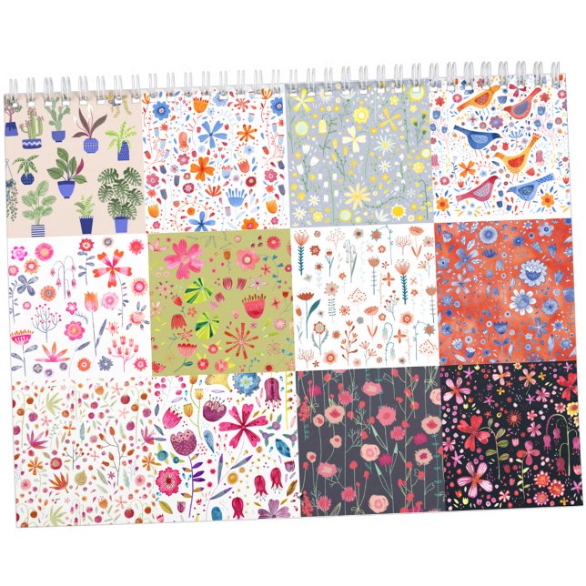 Calendario Pinturas florales de Nic Squirrell (Floral paintings calendar with original art by Nic Squirrell)