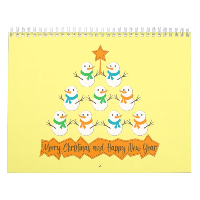 Calendario Pirámide de árboles de Navidad hecha de muñecos de (Tapa)