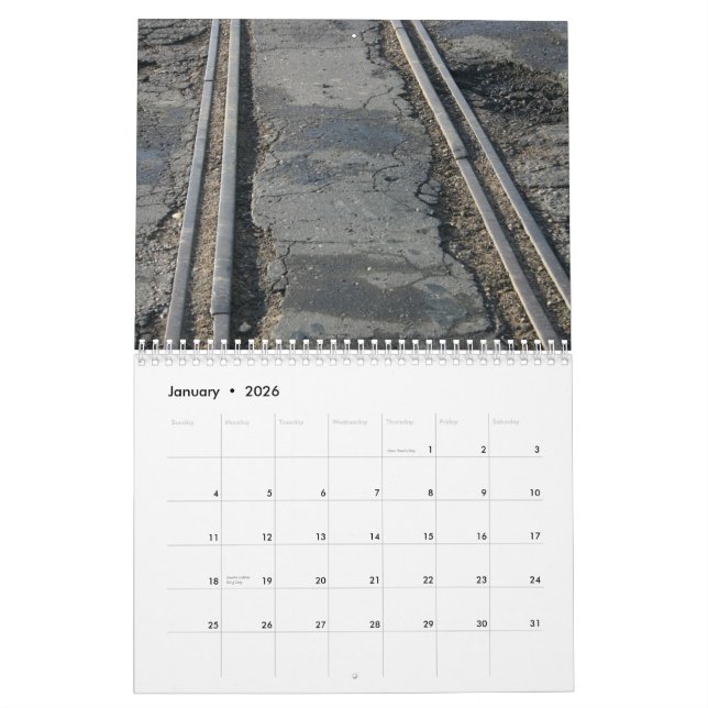Calendario Pistas de ferrocarril (Jan 2026)