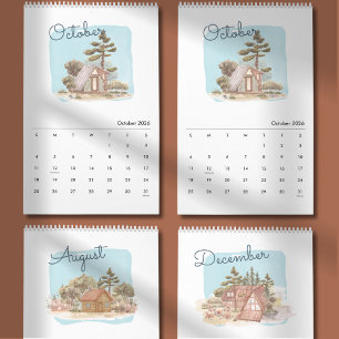 Calendario Planificador 2026 Acuarela Brillante y Alegre