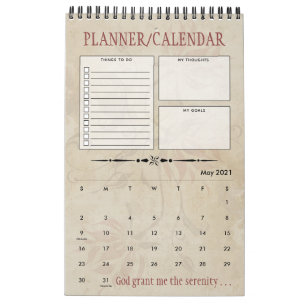 Calendario Planificador de recuperación de rezo de serenidad