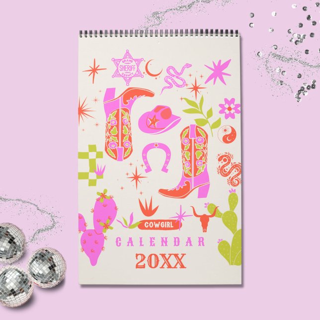 Calendario Planificador de Vaquera (preppy cowgirl planner, cowgirl planner calendar, western planner, stylish planner, cowgirl statione)
