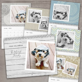 Calendario Plantilla de 17 fotos con patrones modernos