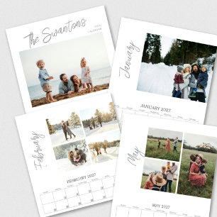 Calendario Plantilla de colage de fotos familiares personaliz