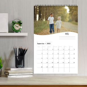 Calendario Plantilla de Foto Moderna Notas Personalizadas