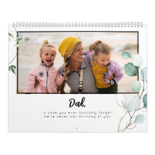 Calendario Plantilla de fotografía Greenery Dad ID931