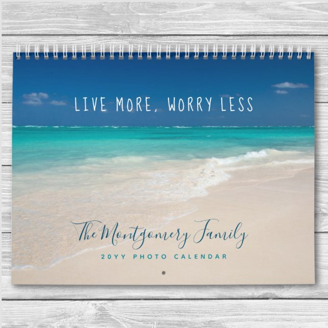 Calendario Plantilla de fotografía tropical personalizada DIY (DIY Personalized Tropical Photo Template 20YY Calendar)