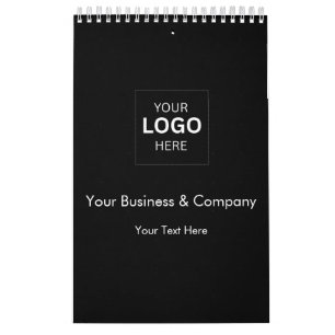 Calendario Plantilla de logotipo de negocio de lujo negro per