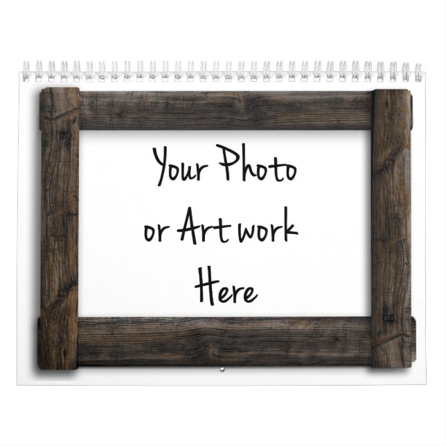 Calendario Plantilla de "marco de madera" (Tapa)