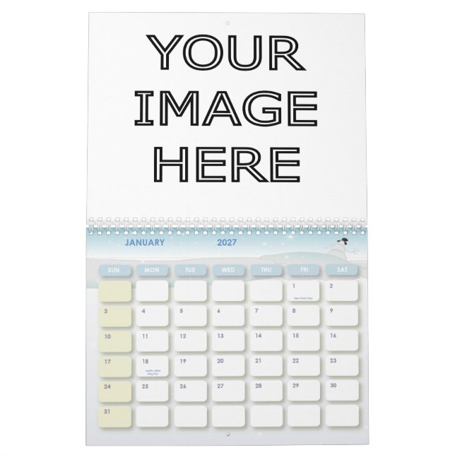 Calendario Plantilla en blanco personalizada personalizado (Jan 2027)