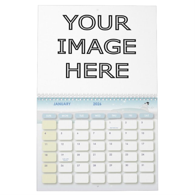 Calendario Plantilla en blanco personalizada personalizado (Jan 2026)