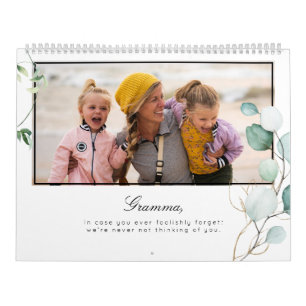 Calendario Plantilla fotográfica Greenery Grandma ID931