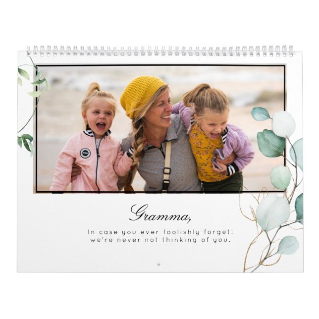 Calendario Plantilla fotográfica Greenery Grandma ID931 (Tapa)