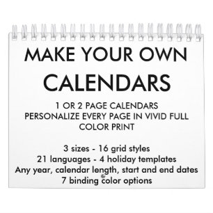 Calendario Plantilla personalizada personalizado del espacio