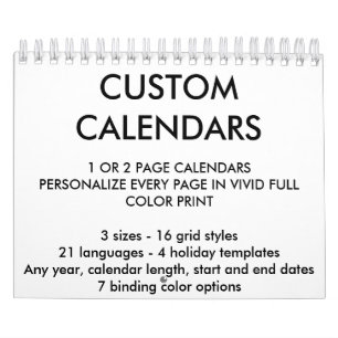 Calendario Plantilla personalizada personalizado del espacio