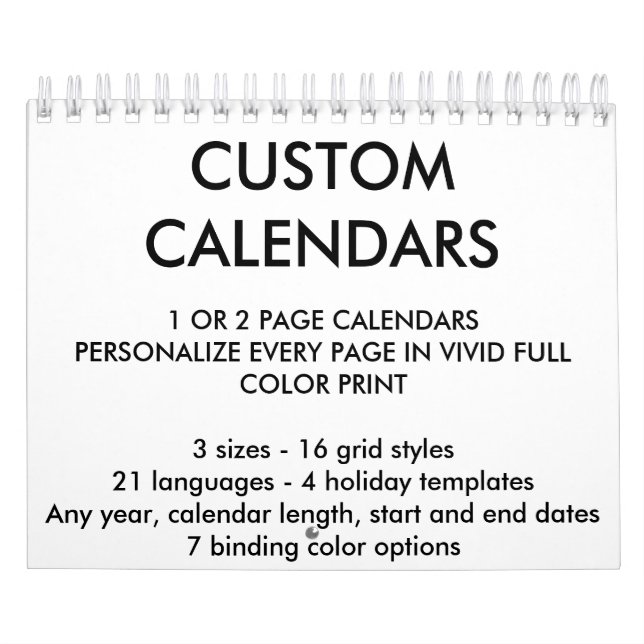 Calendario Plantilla personalizada personalizado del espacio (Tapa)