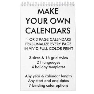 Calendario Plantilla personalizada personalizado del espacio