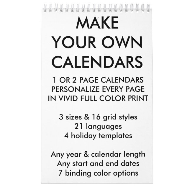 Calendario Plantilla personalizada personalizado del espacio (Tapa)
