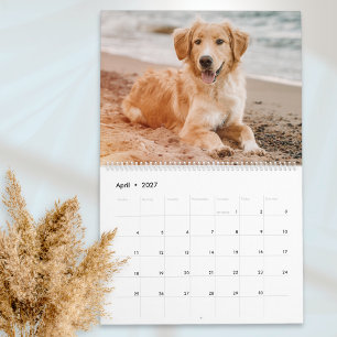 Calendario Plantilla simple para amantes de mascotas con foto