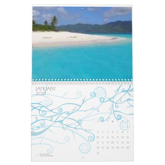 Calendario playa, Bahamas (Jan 2027)