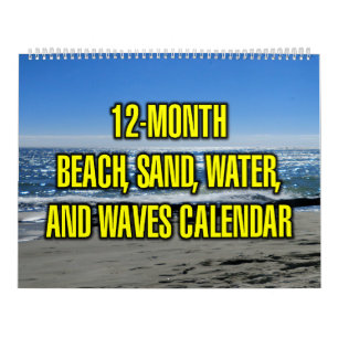Calendario Playa de 12 meses, arena, agua y olas