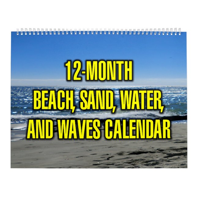 Calendario Playa de 12 meses, arena, agua y olas (Tapa)