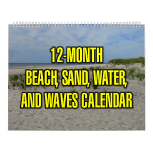Calendario Playa de 12 meses, arena, agua y olas