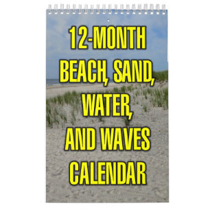 Calendario Playa de 12 meses, arena, agua y olas