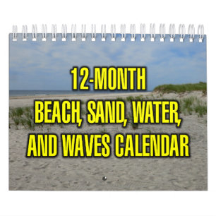 Calendario Playa de 12 meses, arena, agua y olas