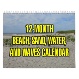 Calendario Playa de 12 meses, arena, agua y olas