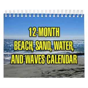Calendario Playa de 12 meses, arena, agua y olas