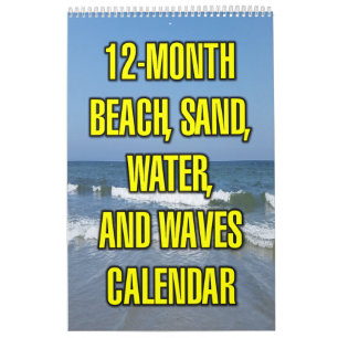 Calendario Playa de 12 meses, arena, agua y olas