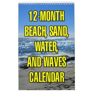 Calendario Playa de 12 meses, arena, agua y olas