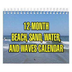 Calendario Playa de 12 meses, arena, agua y olas