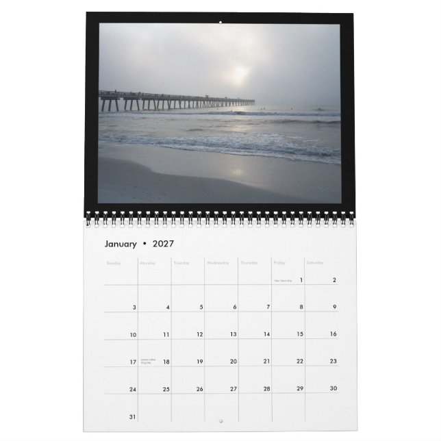 Calendario Playa de Jacksonville, la Florida (Jan 2027)