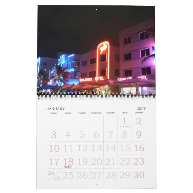 Calendario Playa del sur 2009 (Jan 2027)