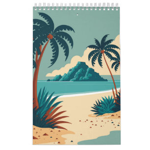Calendario Playa personalizado tropical de verano