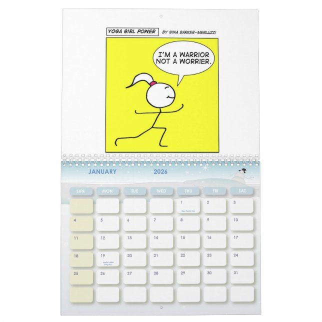 Calendario Poder del chica de la yoga "durante todo el año " (Jan 2026)