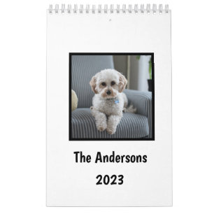 Calendario Pon mis fotos de perro cada mes blanco