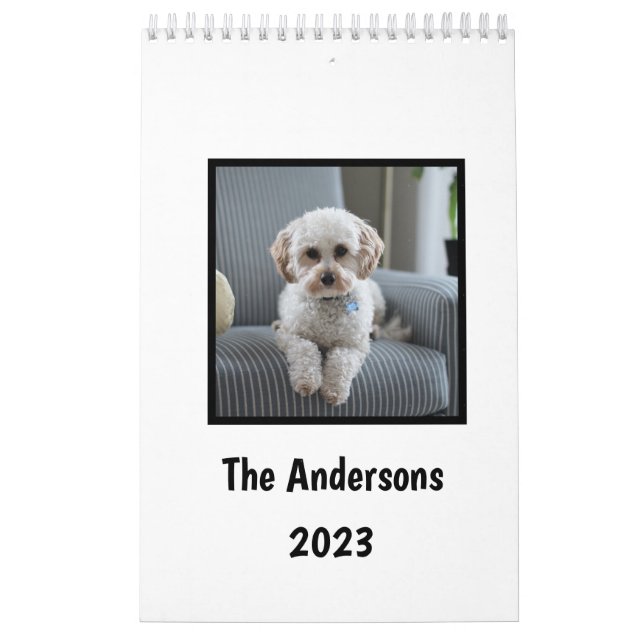 Calendario Pon mis fotos de perro cada mes blanco (Tapa)