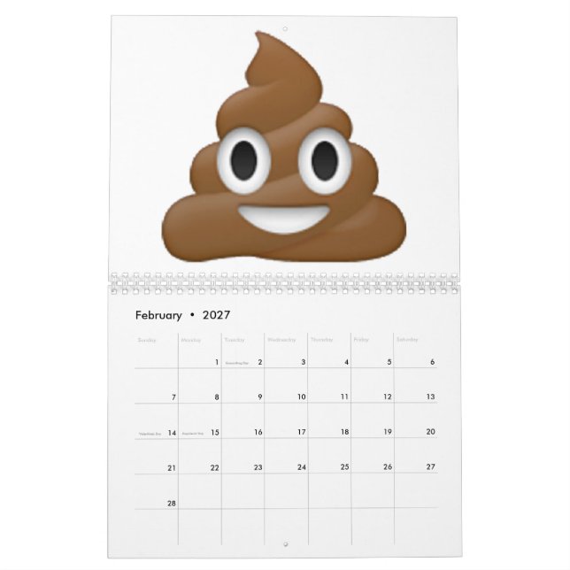 Calendario Poop - Emoji (Feb 2027)