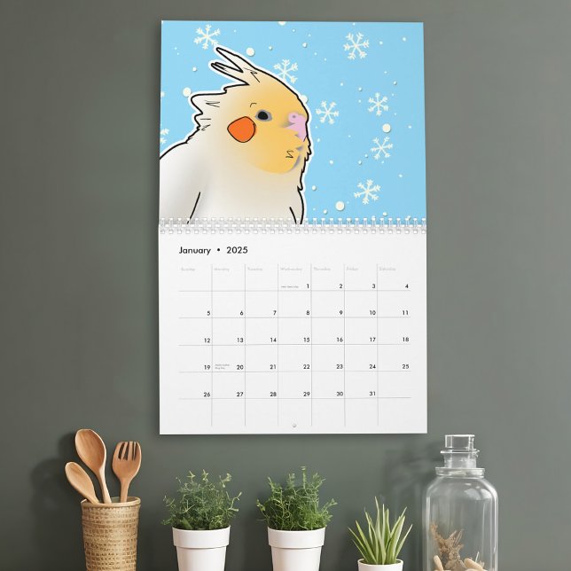 Calendario Pop Art Birds Vol. 3 Vibrante Cockatiel Hummingbir (2025 Birds calendar vol.3 fun vibrant avian pop art including cockatiel, hummingbird, owl, chickadee)