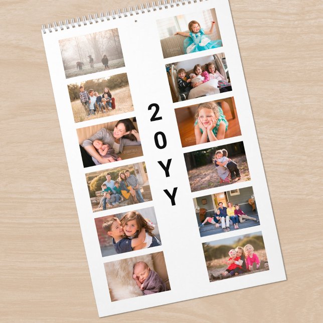 Calendario Portada Blanca de Foto Moderna (Modern Photo White Cover Calendar, front cover)