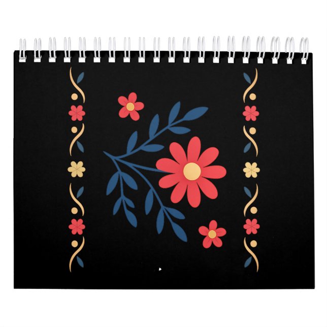 Calendario Portátil de patrón floral (Tapa)