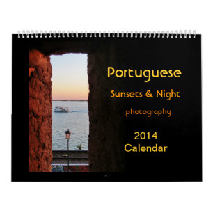 Calendario portugués 2014 de las puestas del sol