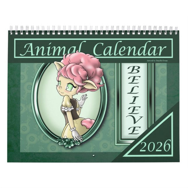 Calendario positivo para animales animados 2026 (Tapa)