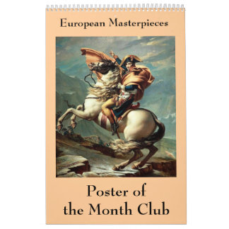Calendario Poster Europeo de Maestras del Club Mes