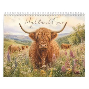 Calendario Prado de Flores Silvestres Vaca de las Tierras Alt